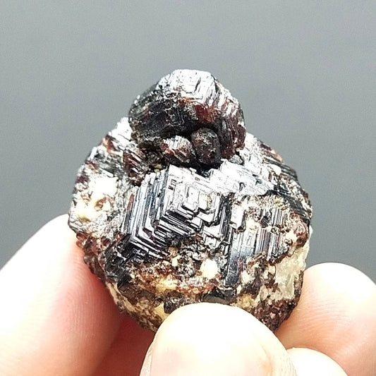 ARSAA GEMS AND MINERALSNatural red etched spessartine garnet crystal with baby garnet grown on top and has nice patterns from Pakistan, 40 grams - Premium  from ARSAA GEMS AND MINERALS - Just $150.00! Shop now at ARSAA GEMS AND MINERALS
