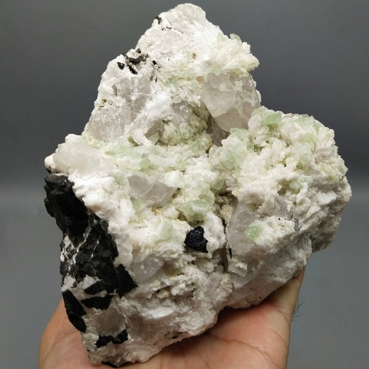 ARSAA GEMS AND MINERALSVery rare specimen of numerous light green hydroxylherderite on matrix with quartz and Albite from Skardu, Pakistan, 1430 grams - Premium  from ARSAA GEMS AND MINERALS - Just $300.00! Shop now at ARSAA GEMS AND MINERALS