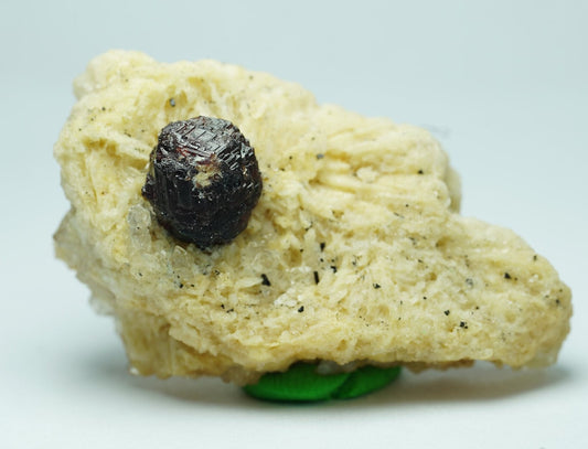 ARSAA GEMS AND MINERALSNatural small red etched spessartine garnet crystal on matrix with quartz crystals on back side and crystal has nice patterns, 15.3 grams - Premium  from ARSAA GEMS AND MINERALS - Just $35.00! Shop now at ARSAA GEMS AND MINERALS