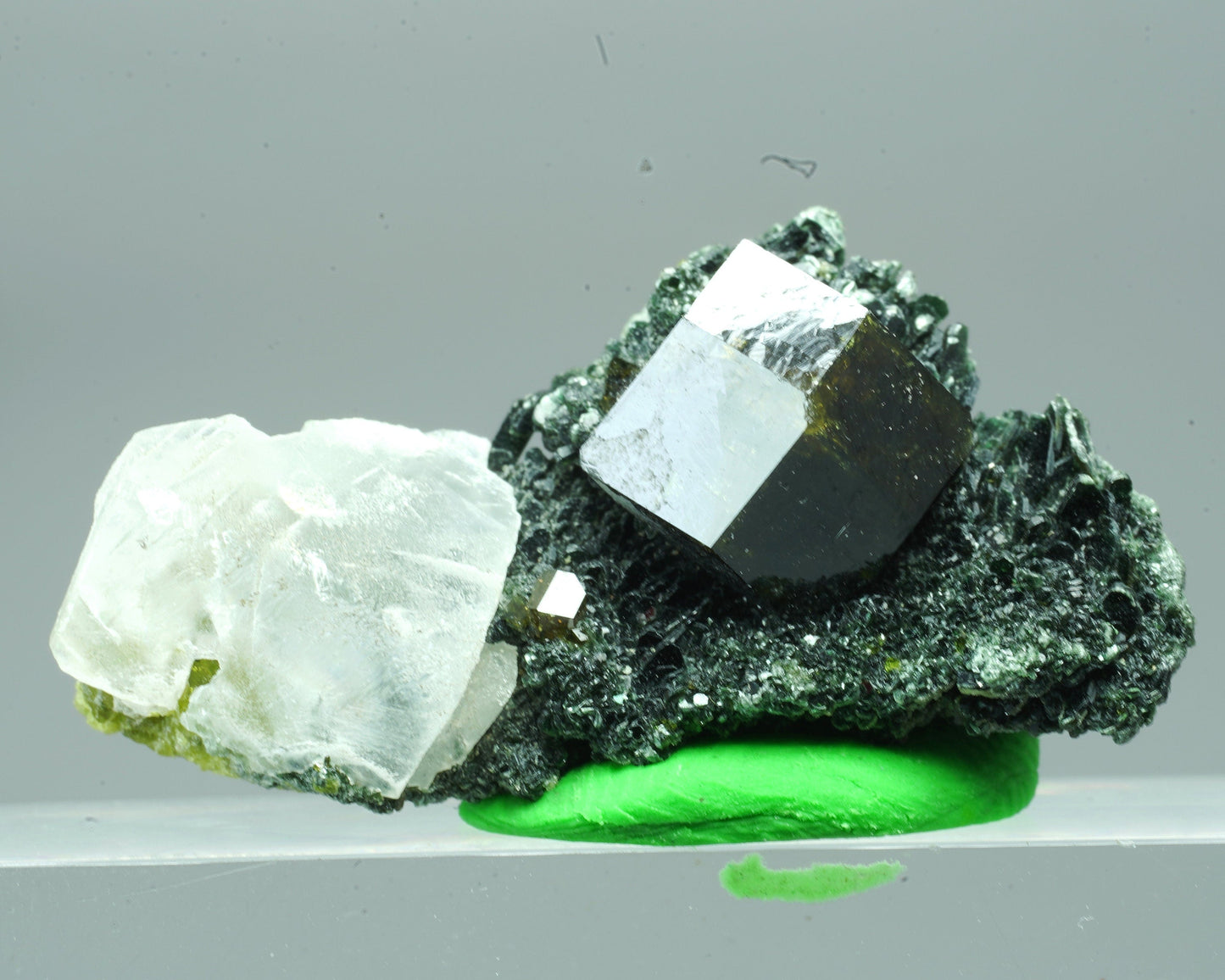 ARSAA GEMS AND MINERALSNatural andradite garnet crystal on matrix with albite alongside with green epidote  from Pakistan, 6.4 grams - Premium  from ARSAA GEMS AND MINERALS - Just $40.00! Shop now at ARSAA GEMS AND MINERALS
