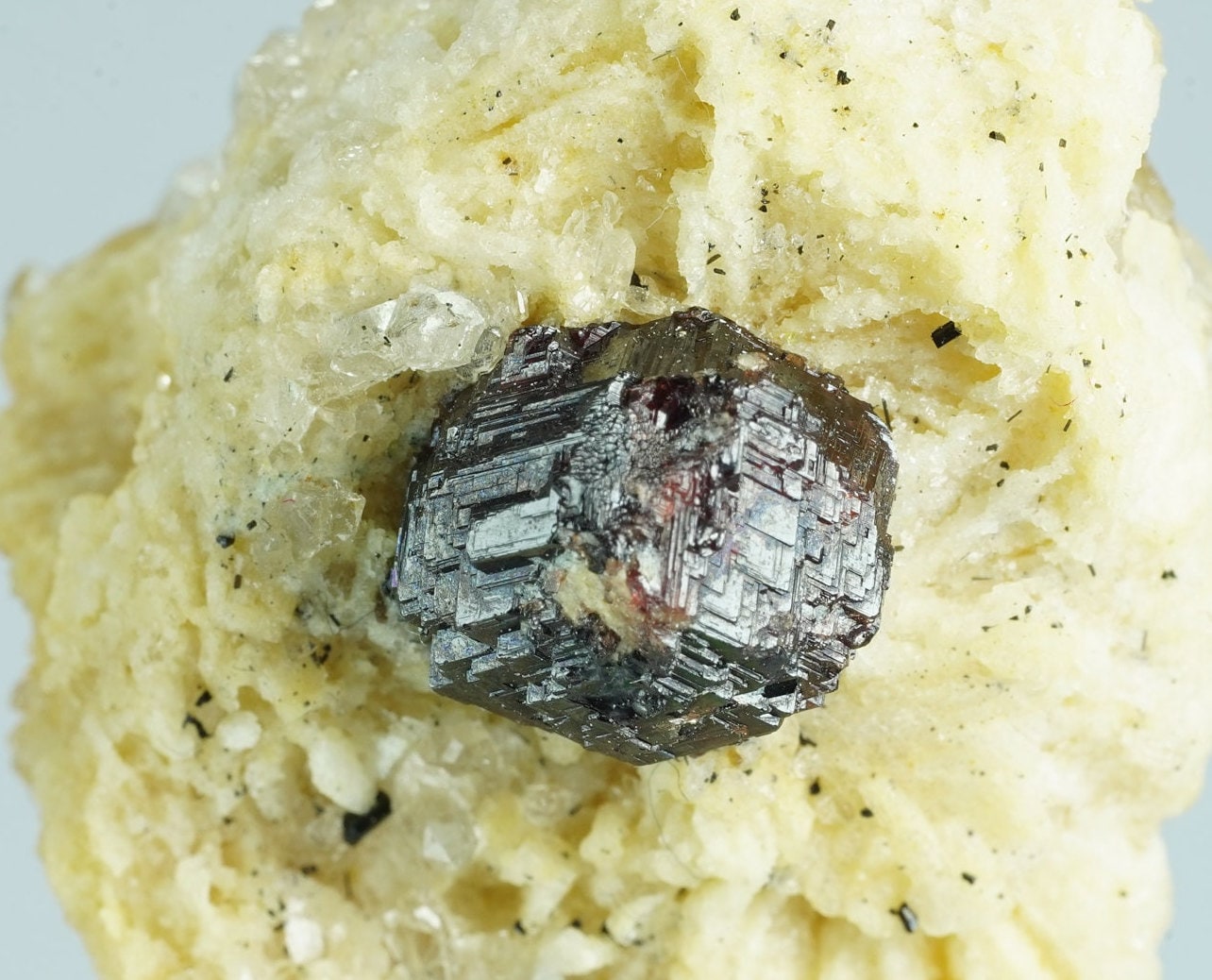ARSAA GEMS AND MINERALSNatural small red etched spessartine garnet crystal on matrix with quartz crystals on back side and crystal has nice patterns, 15.3 grams - Premium  from ARSAA GEMS AND MINERALS - Just $35.00! Shop now at ARSAA GEMS AND MINERALS