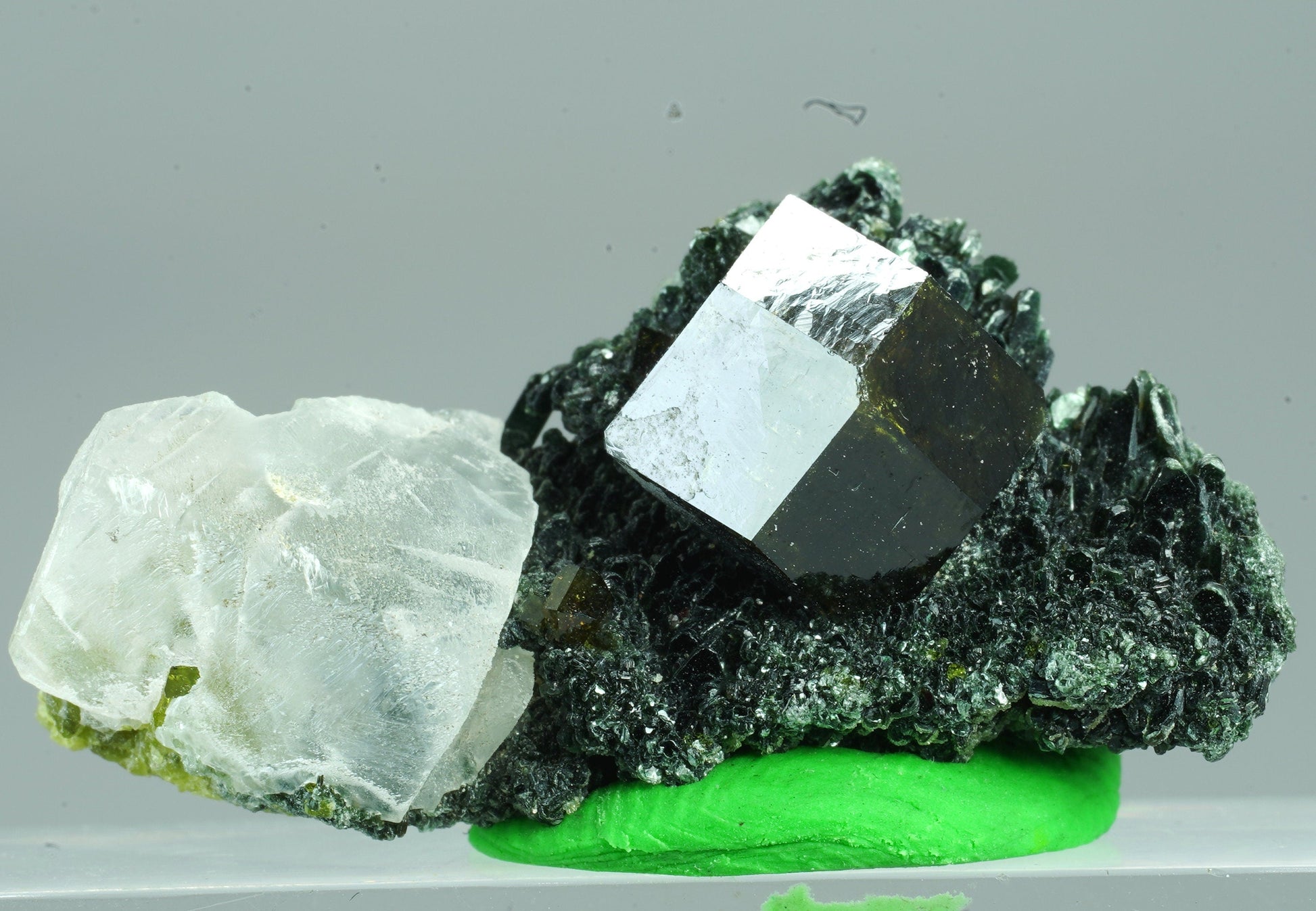 ARSAA GEMS AND MINERALSNatural andradite garnet crystal on matrix with albite alongside with green epidote  from Pakistan, 6.4 grams - Premium  from ARSAA GEMS AND MINERALS - Just $40.00! Shop now at ARSAA GEMS AND MINERALS
