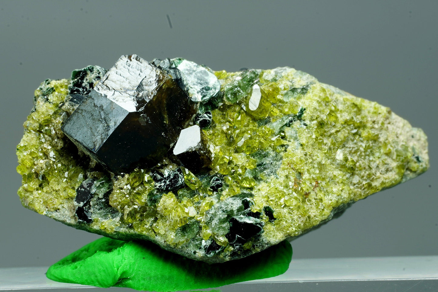 ARSAA GEMS AND MINERALSAndradite garnet crystal on matrix with green epidote from Pakistan, 10.5 grams - Premium  from ARSAA GEMS AND MINERALS - Just $40.00! Shop now at ARSAA GEMS AND MINERALS